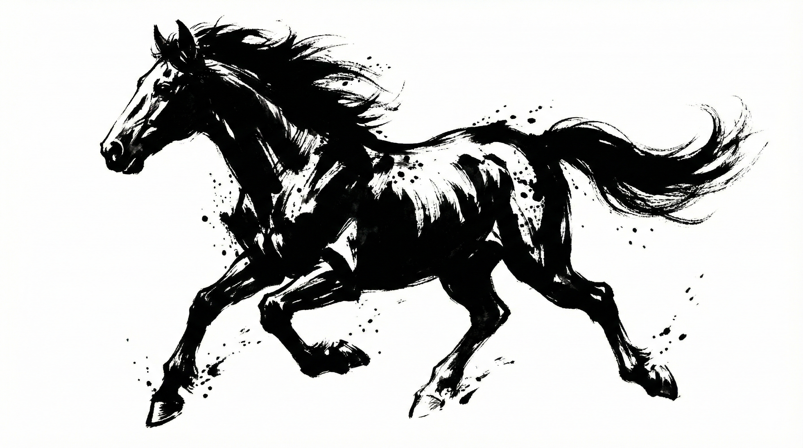 말은 달립니다.